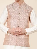 White Pure Silk Readymade Kurta Pajama With Jacket